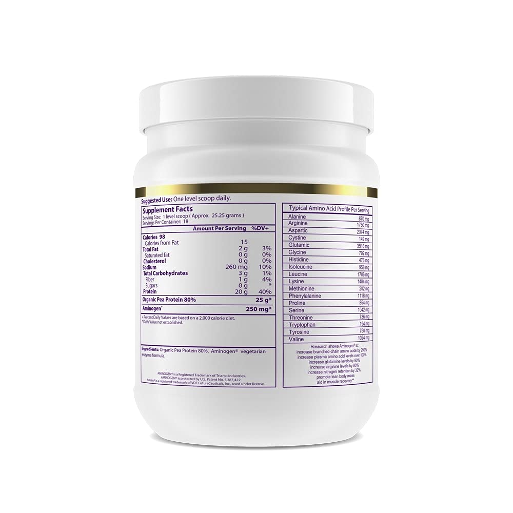 Pre-Order | Arrives in 5–10 Days – Paradise Herbs Pea Protein Powder, Organic, Keto, Paleo, Vegan, Non GMO, Gluten Free, Unflavored, 15 Servings, 450 G (15.87oz)