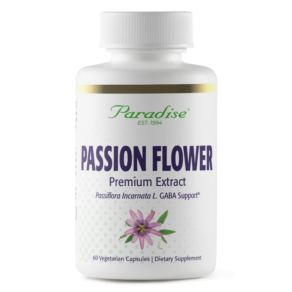 Pre-Order | Arrives in 5–10 Days – Paradise Herbs Passion Flower, Supplement for Relaxation, Super Potent, Ultra Pure, Vegan, Non GMO, Gluten Free, 60 Count Vegetarian Capsules