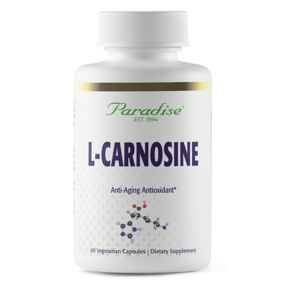 Pre-Order | Arrives in 5–10 Days – Paradise Herbs L-Carnosine, Super Potent, Ultra Pure, Antioxidant, Vegan, Non GMO, Gluten Free, 60 Vegetarian Capsules