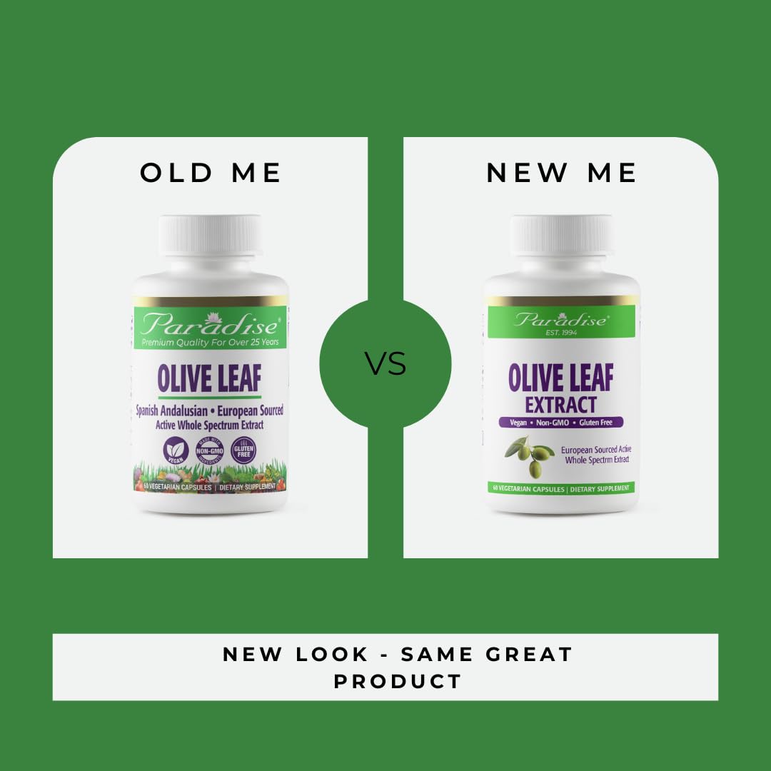 Pre-Order | Arrives in 5–10 Days – Paradise Herbs Olive Leaf Extract from Spanish Andalusian Olive Trees, Super Potent, Ultra Pure, Non-GMO, Vegan, Gluten Free, 120 Vegetarian Capsules