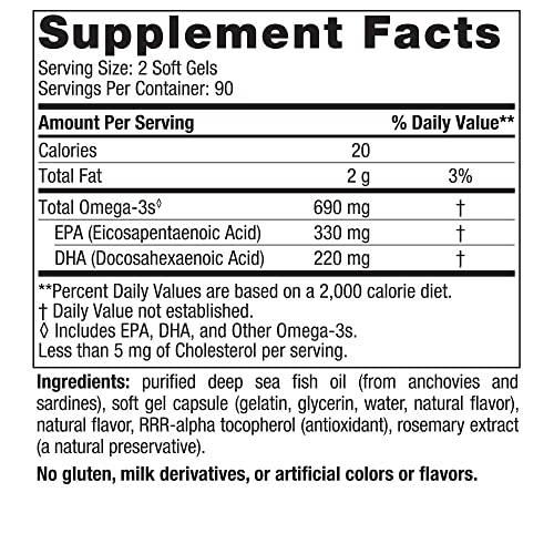 Pre-Order | Arrives in 5–10 Days – Nordic Naturals Omega-3, Lemon Flavor - 180 Soft Gels - 690 mg Omega-3 - Fish Oil - EPA & DHA - Immune Support, Brain & Heart Health, Optimal Wellness - Non-GMO - 90 Servings
