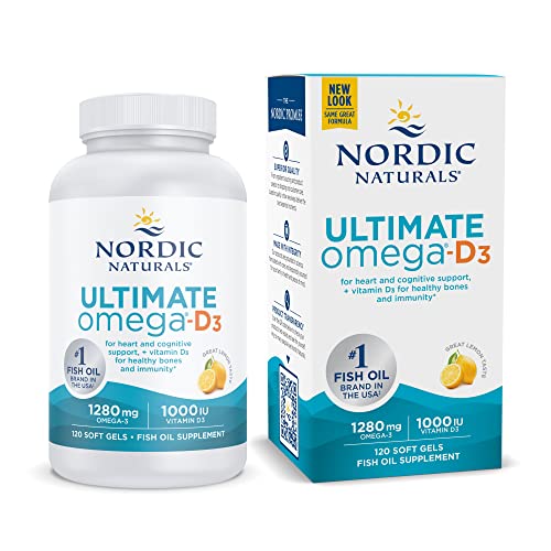 Pre-Order | Arrives in 5–10 Days – Nordic Naturals Ultimate Omega-D3, Lemon Flavor - 120 Soft Gels - 1280 mg Omega-3 + 1000 IU Vitamin D3 - Omega-3 Fish Oil - EPA & DHA - Promotes Brain, Heart, Joint, & Immune Health - 60 Servings