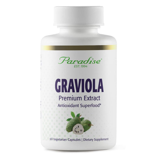 Pre-Order | Arrives in 5–10 Days – Paradise Herbs Graviola, Graviola Leaf Extract, Soursop Antioxidant Superfood, Whole Spectrum Extract, Ultra Pure, Vegan, Non-GMO, Gluten Free, 60 Count Vegetarian Capsules