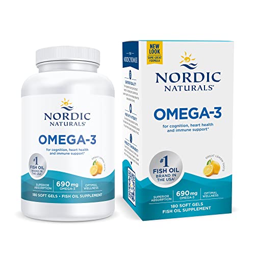 Pre-Order | Arrives in 5–10 Days – Nordic Naturals Omega-3, Lemon Flavor - 180 Soft Gels - 690 mg Omega-3 - Fish Oil - EPA & DHA - Immune Support, Brain & Heart Health, Optimal Wellness - Non-GMO - 90 Servings
