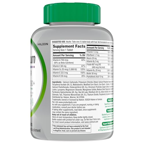 Pre-Order | Arrives in 5–10 Days – Centrum Silver Multivitamin for Adults 50 Plus, Multivitamin/Multimineral Supplement, Vitamin D3, B Vitamins, Gluten Free, Non-GMO Ingredients, Supports Memory and Cognition in Older Adults - 220 Ct