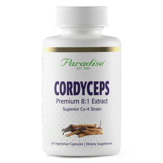 Pre-Order | Arrives in 5–10 Days – Paradise Herbs Cordyceps CS-4 Extract, Super Potent, Ultra Pure, Vegan Antioxidant, Non GMO, Gluten Free, 60 Vegetarian Capsules