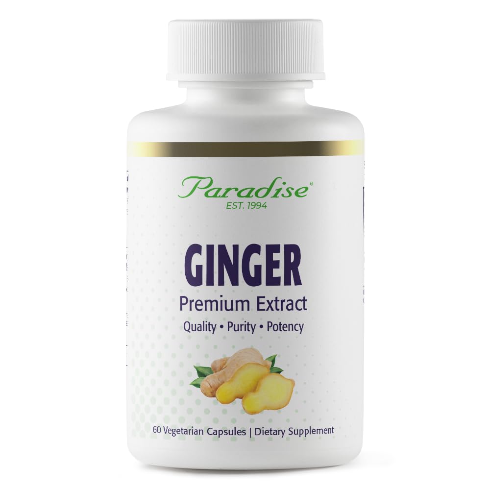 Pre-Order | Arrives in 5–10 Days – Paradise Herbs Premium Ginger Extract for Digestive Health, Super Potent, Ultra Pure, Vegan, Non-GMO, Gluten Free, 60 Vegetarian Capsules
