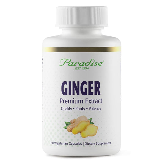 Pre-Order | Arrives in 5–10 Days – Paradise Herbs Premium Ginger Extract for Digestive Health, Super Potent, Ultra Pure, Vegan, Non-GMO, Gluten Free, 60 Vegetarian Capsules