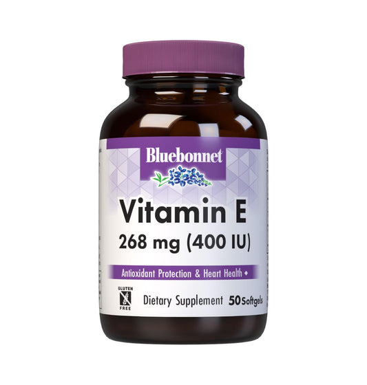 Pre-Order | Arrives in 5–10 Days – Bluebonnet Nutrition Vitamin E 400 IU (268 mg) Mixed Tocopherols Softgels, Free Radical Portection & Cardiovascular Support, Gluten-Free, Dairy-Free, 50 Softgels, 50 Servings