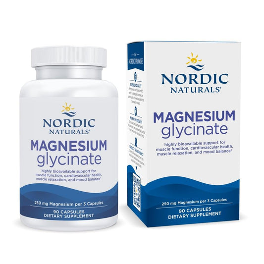 Pre-Order | Arrives in 5–10 Days – Nordic Naturals Vegetarian Magnesium Glycinate Capsules, Unflavored, 90 Count - 250mg Magnesium per Serving - Highly Bioavailable Support for Muscle & Cardiovascular Function - Non-GMO - 30 Servings