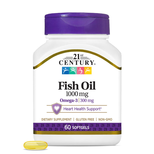 Pre-Order | Arrives in 5–10 Days – 21st Century Fish Oil 1000 mg Softgels, 60 Count (Pack of 3)