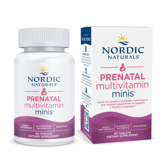 Pre-Order | Arrives in 5–10 Days – Nordic Naturals Vegetarian Prenatal Multivitamin Minis - 90 Easy to Swallow Tablets - Highly Absorbable Multivitamin and Mineral Supplement to Support Pregnancy - Non-GMO, 30 Servings