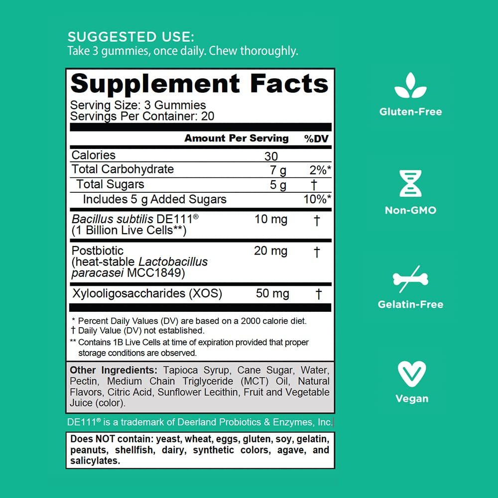 Pre-Order | Arrives in 5–10 Days – Goli Nutritional Supplement, Pre+Post+Probiotics Gummy - 60 Count - World's First 3-in-1 Gluten-Free, Vegan, Non-GMO, and Gelatin-Free.