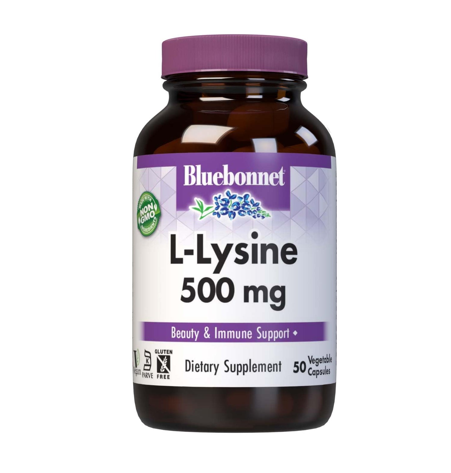 Pre-Order | Arrives in 5–10 Days – Bluebonnet L-Lysine 500 mg Vitamin Capsules, 50 Count