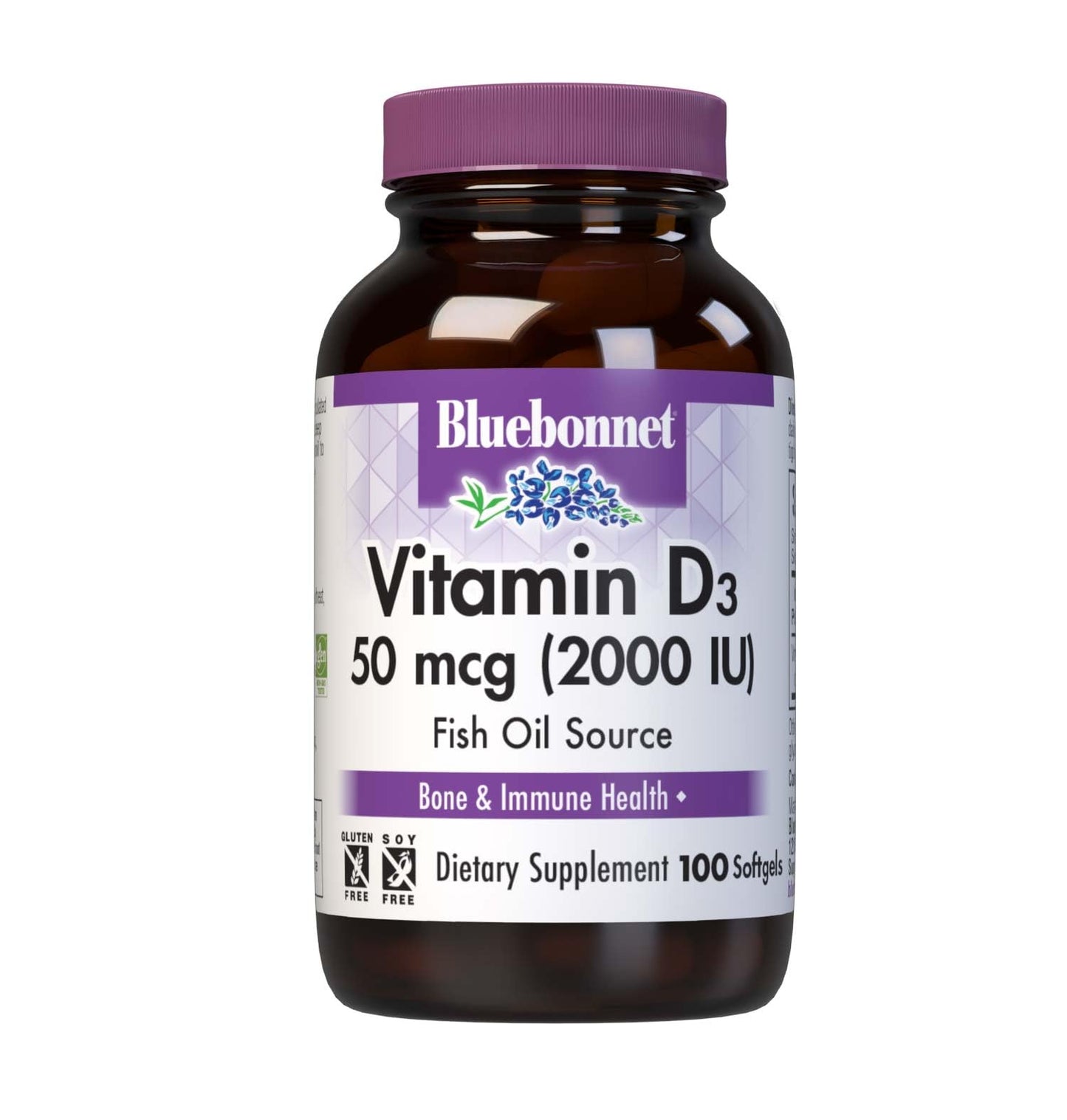 Pre-Order | Arrives in 5–10 Days – Bluebonnet Vitamin D3 2000 IU Vegetable Capsules, 100 Count (Pack of 1)