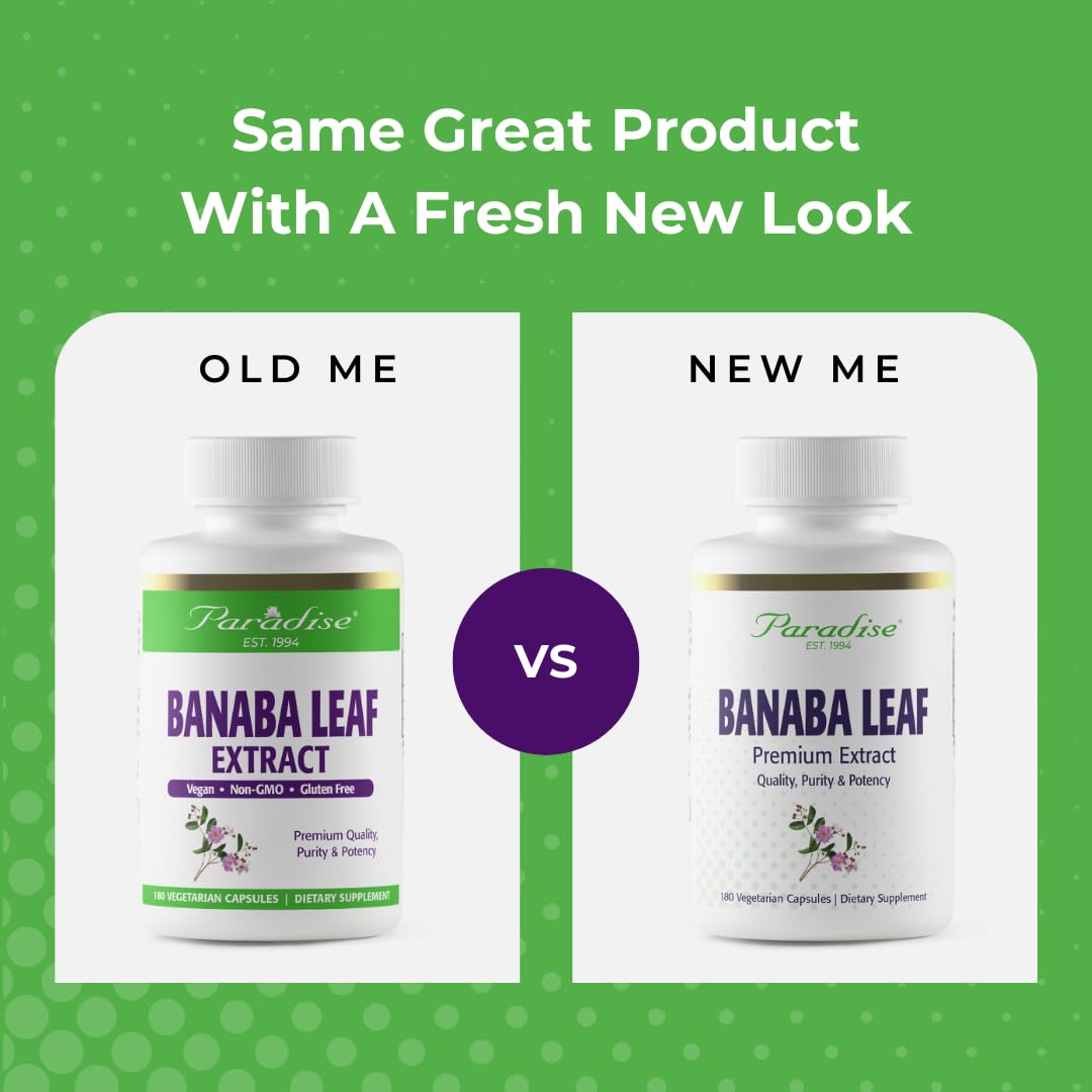 Pre-Order | Arrives in 5–10 Days – Paradise Herbs, Banaba Leaf, 12:1 Concentrated Extract, 250 mg, Vegan, Gluten-Free, Non-GMO, 180 Capsules