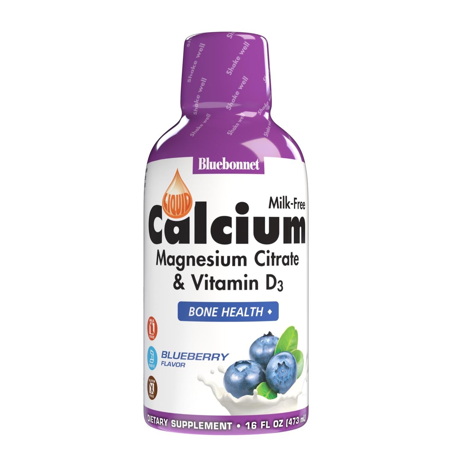 Pre-Order | Arrives in 5–10 Days – Bluebonnet Nutrition Liquid Calcium Citrate Magnesium Citrate, Vitamin D3, Bone Health, Gluten Free, Soy free, milk free, kosher,32 Servings, Blueberry Flavor, 16 Fl Oz (Pack of 1)