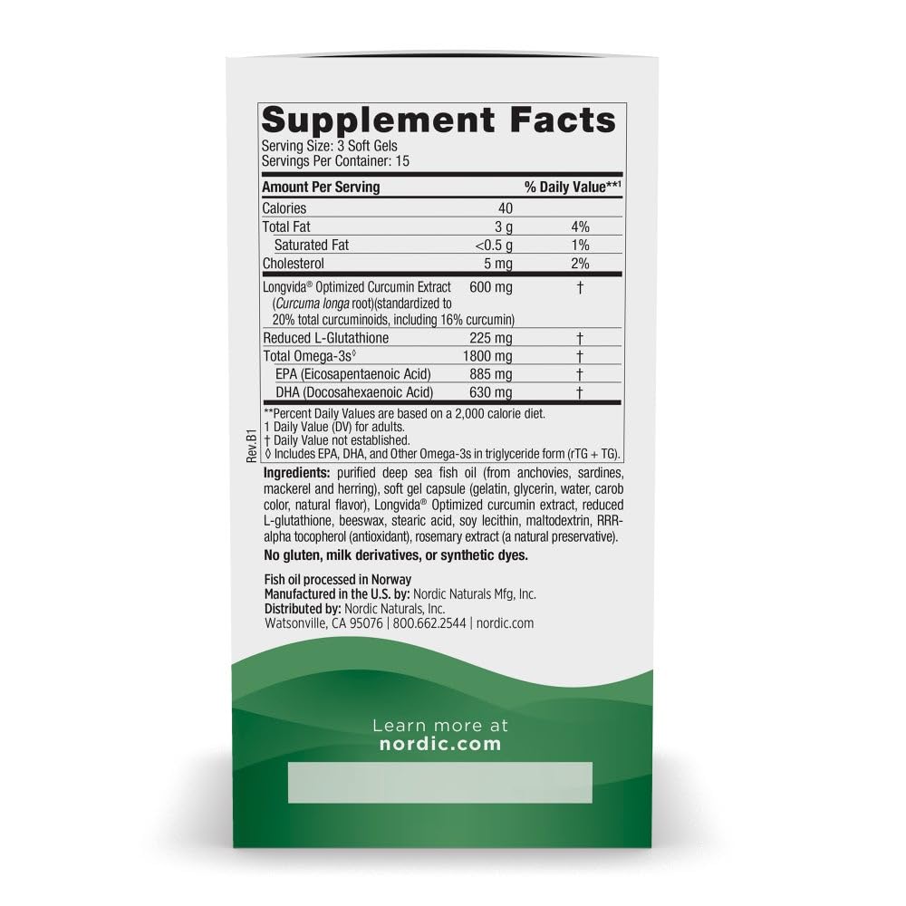 Pre-Order | Arrives in 5–10 Days – Nordic Naturals Recovery Plus, Unflavored - 45 Soft Gels - 1800 mg Omega-3 Fish Oil - 600 mg Longvida Optimized Curcumin - Cellular Health & Recovery - Post-Exercise Muscle Support - 15 Servings