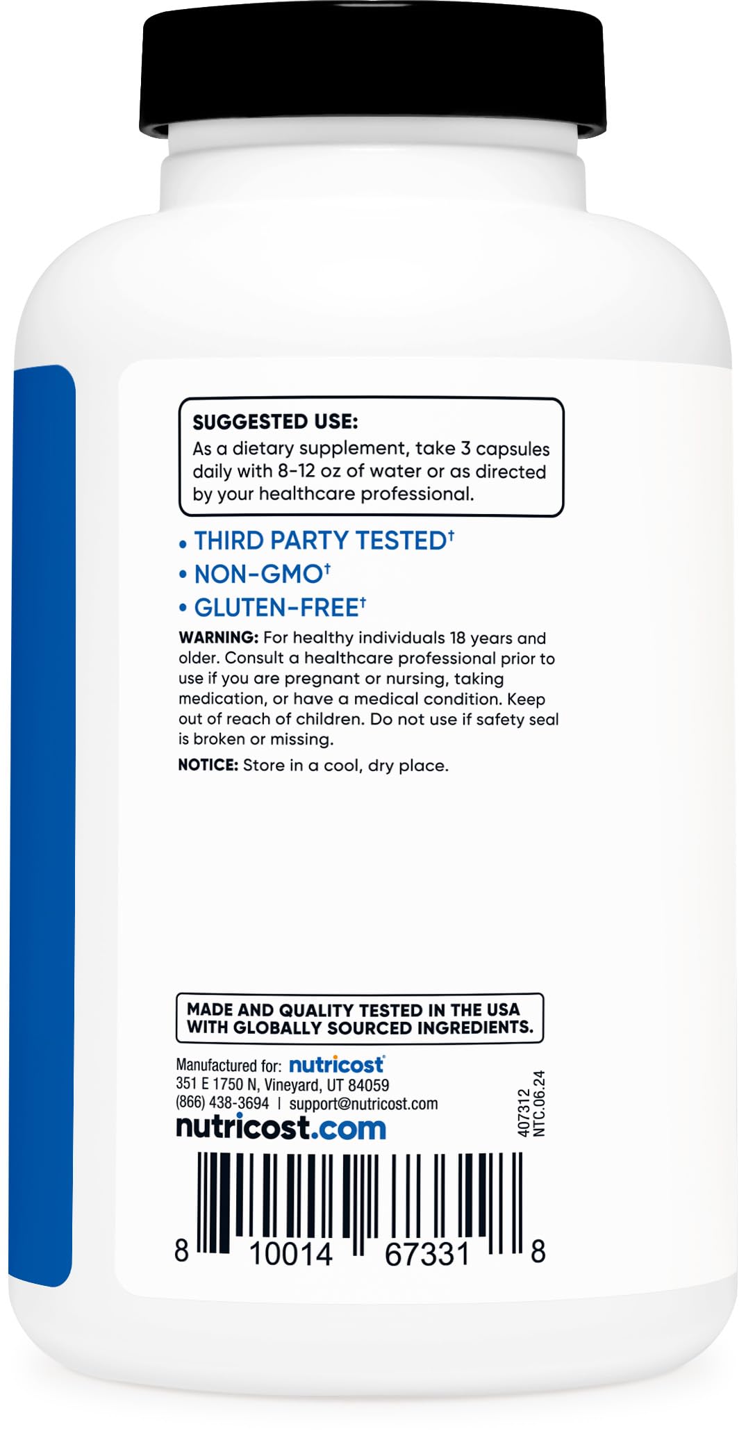 Pre-Order | Arrives in 5–10 Days – Nutricost Nitric Oxide Booster 2250mg, 180 Capsules - 750mg Per Casule, 60 Servings - Gluten Free and Non-GMO