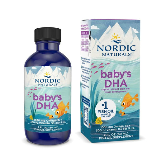 Pre-Order | Arrives in 5–10 Days – Nordic Naturals Baby’s DHA, Unflavored - 2 oz - 1050 mg Omega-3 + 300 IU Vitamin D3 - Supports Brain, Vision & Nervous System Development in Babies - Non-GMO - Servings May Vary