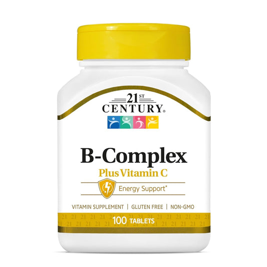 Pre-Order | Arrives in 5–10 Days – 21st Century Healthcare, B Complex Plus Vitamin C, Tablets 100 Count (Pack of 1)