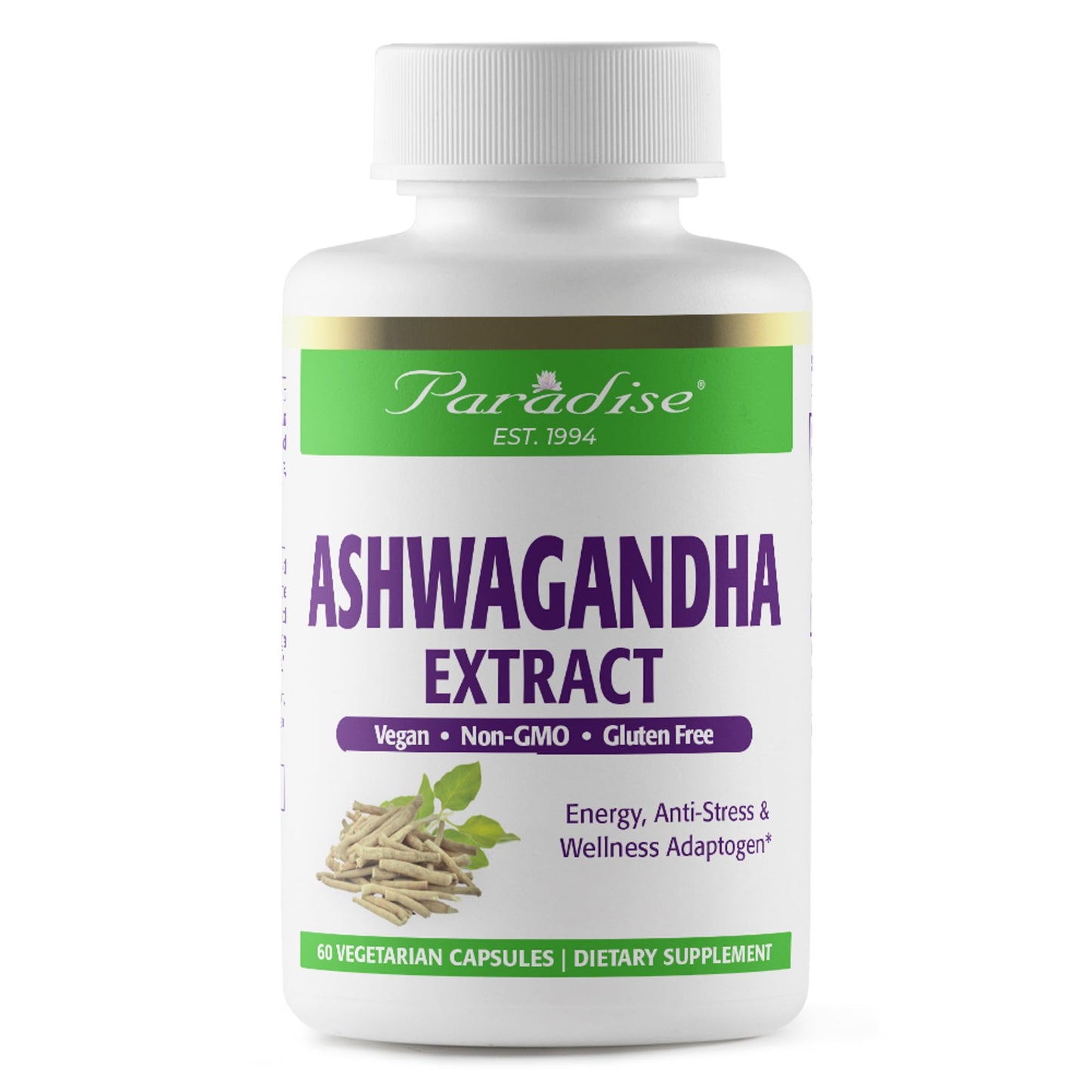 Pre-Order | Arrives in 5–10 Days – Paradise Herbs Organic Ashwagandha, Ayurvedic Adaptogen, Vegan, Non GMO, Gluten Free, 180 Vegetarian Capsules
