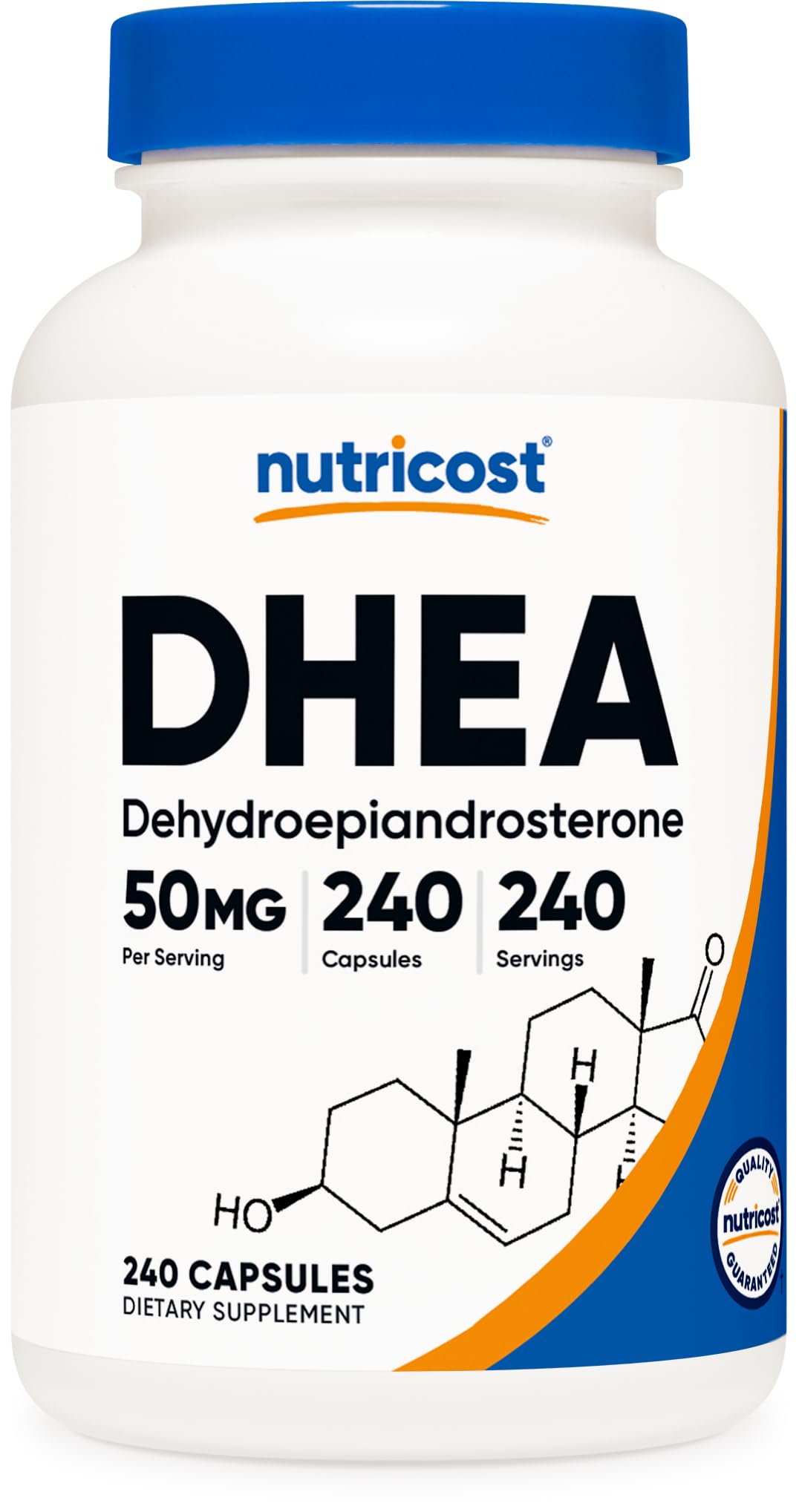 Pre-Order | Arrives in 5–10 Days – Nutricost DHEA 50mg, 240 Capsules - Gluten Free, Soy Free, Non-GMO, Supplement