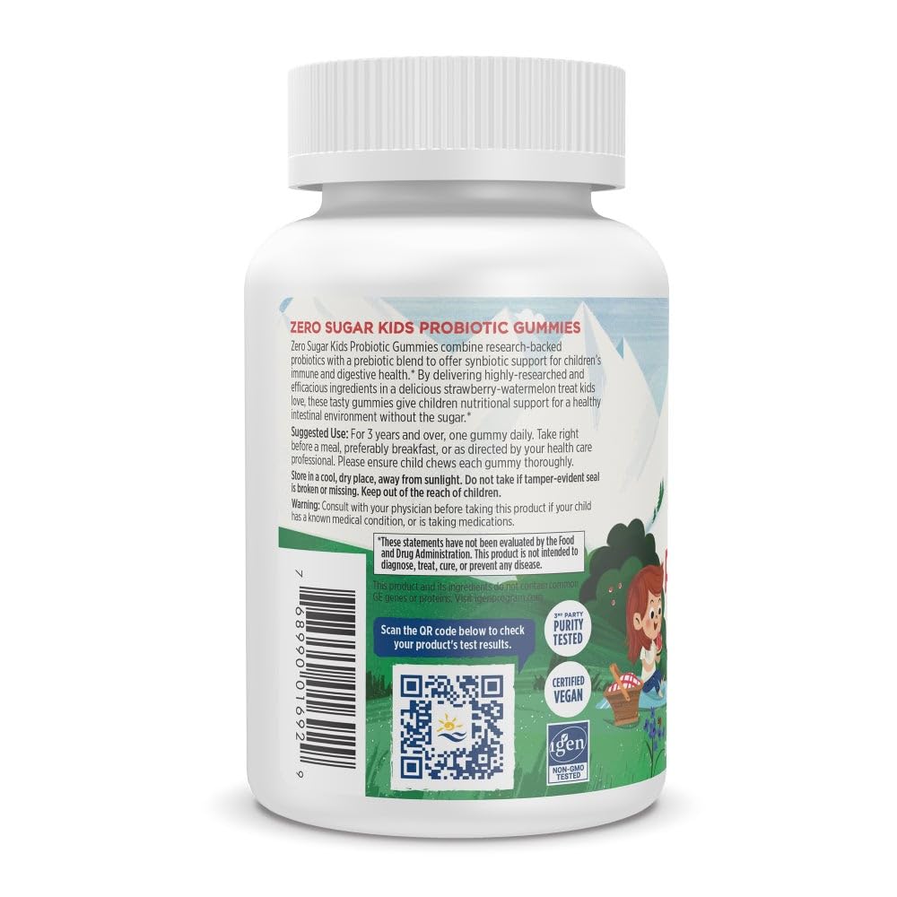 Pre-Order | Arrives in 5–10 Days – Nordic Naturals Zero Sugar Kids Probiotic Gummies - Strawberry Watermelon Flavor - 30 Gummies - Supports Digestive Wellness & Immune Health - Non-GMO - Third Party Tested - Vegan - 30 Servings