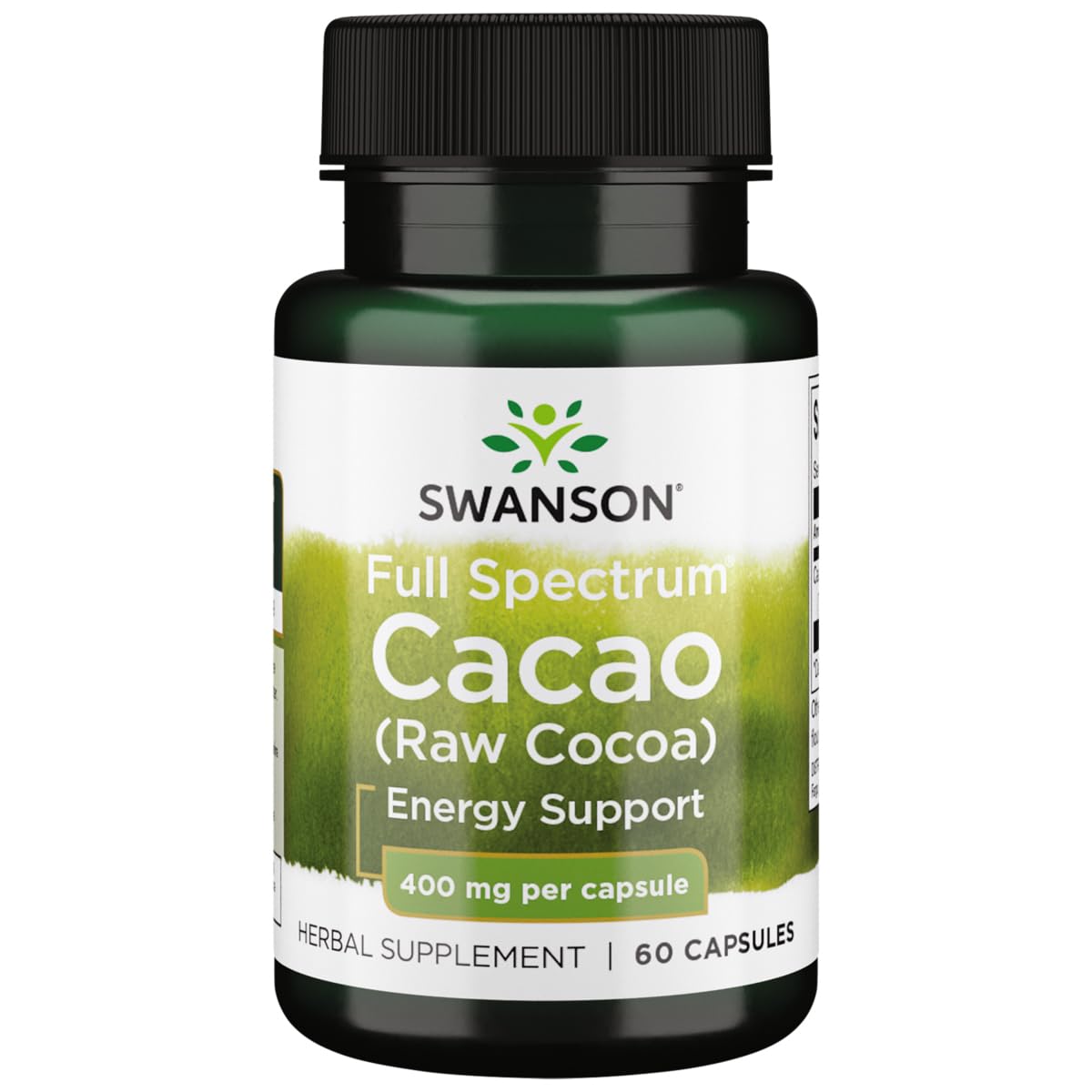 Pre-Order | Arrives in 5–10 Days – Swanson Full Spectrum Cacao (Raw Cocoa) - Herbal Supplement Promoting Mild Energy Support - Traditional Whole Fruit Formula - (60 Capsules, 400mg Each)