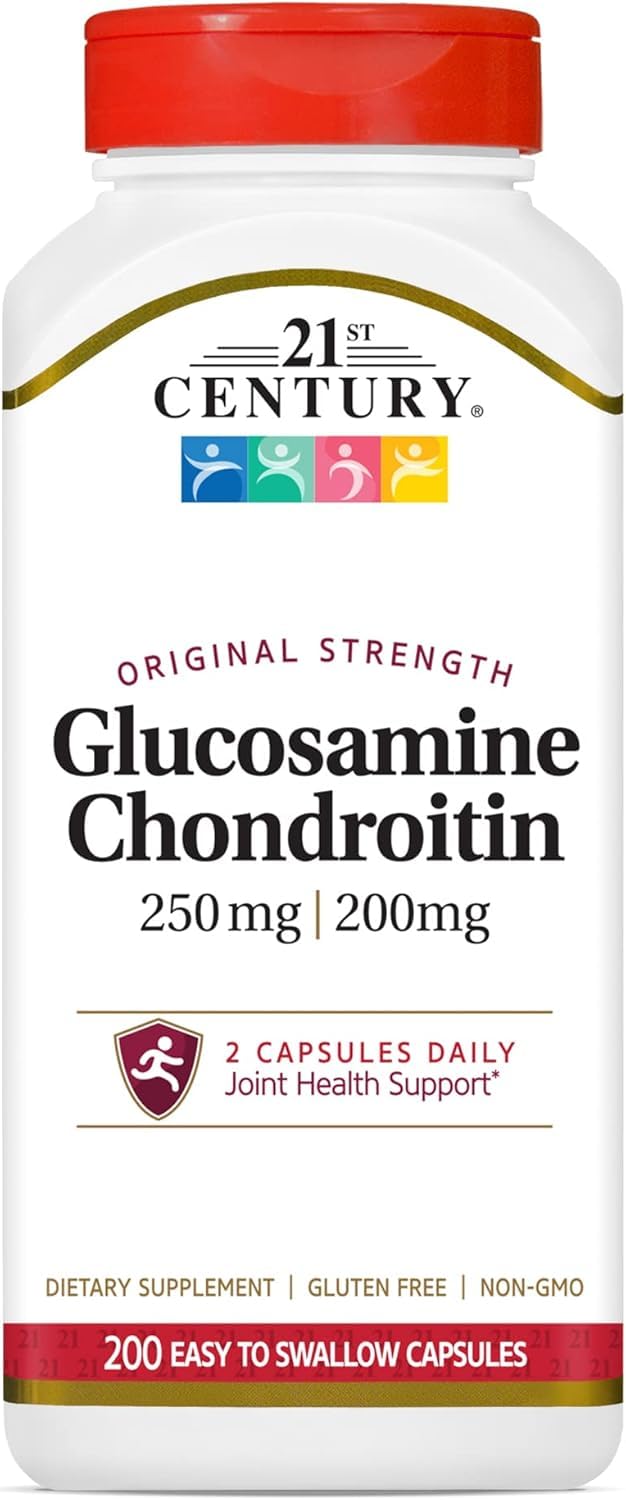 Pre-Order | Arrives in 5–10 Days – 21st Century Glucosamine/Chondroitin, Original Strength, 200 Easy to Swallow Capsules