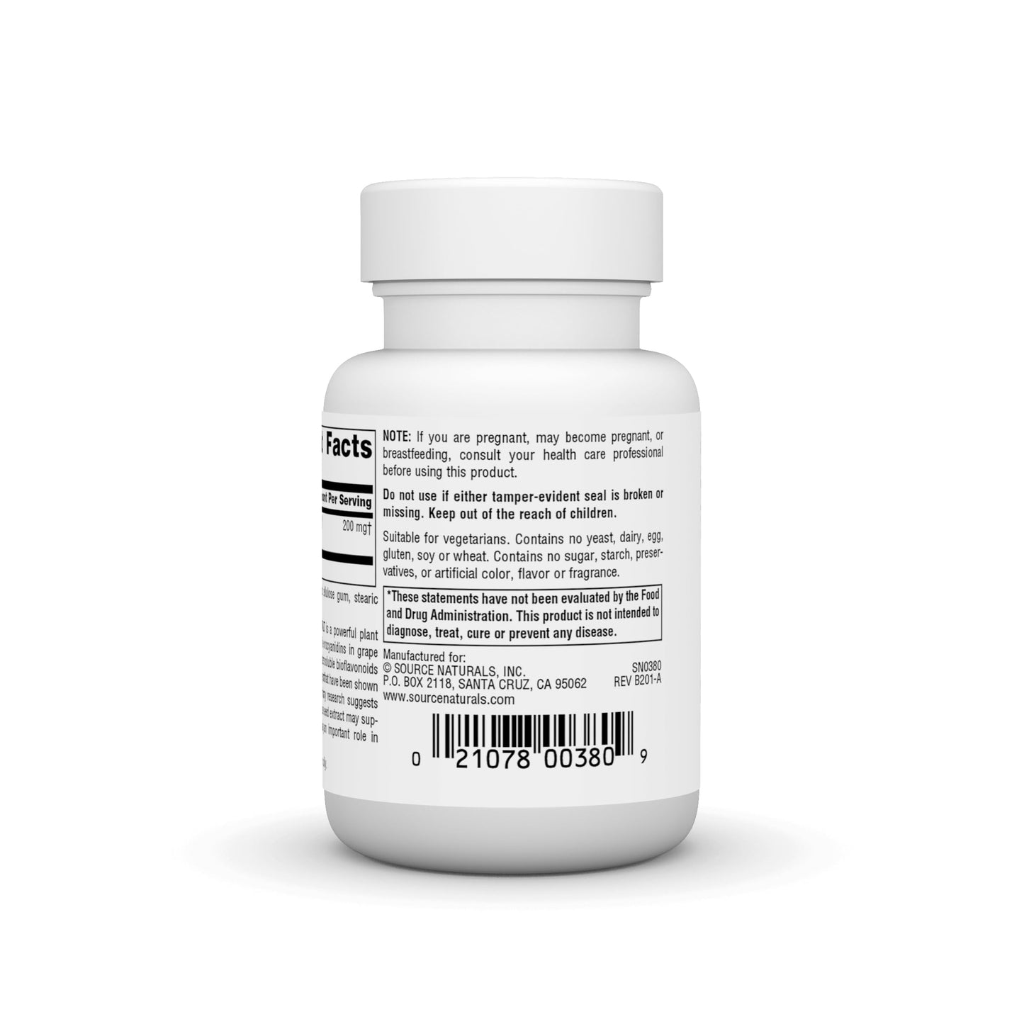 Pre-Order | Arrives in 5–10 Days – Source Naturals Grape Seed Extract, Proanthodyn 200 mg Antioxidant Protection & Supports Healthy Aging Brain - 30 Tablets
