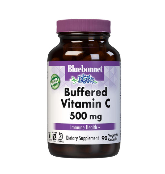 Pre-Order | Arrives in 5–10 Days – BlueBonnet Buffered Vitamin C 500 mg Vegetable Capsules, 90 Count, White (743715005686)