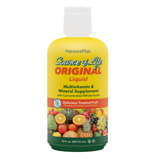 Pre-Order | Arrives in 5–10 Days – Natures Plus Source of Life Liquid, Tropical Fruit - 30 fl oz - Multivitamin & Mineral Supplement - Gluten Free, Vegetarian - 30 Servings