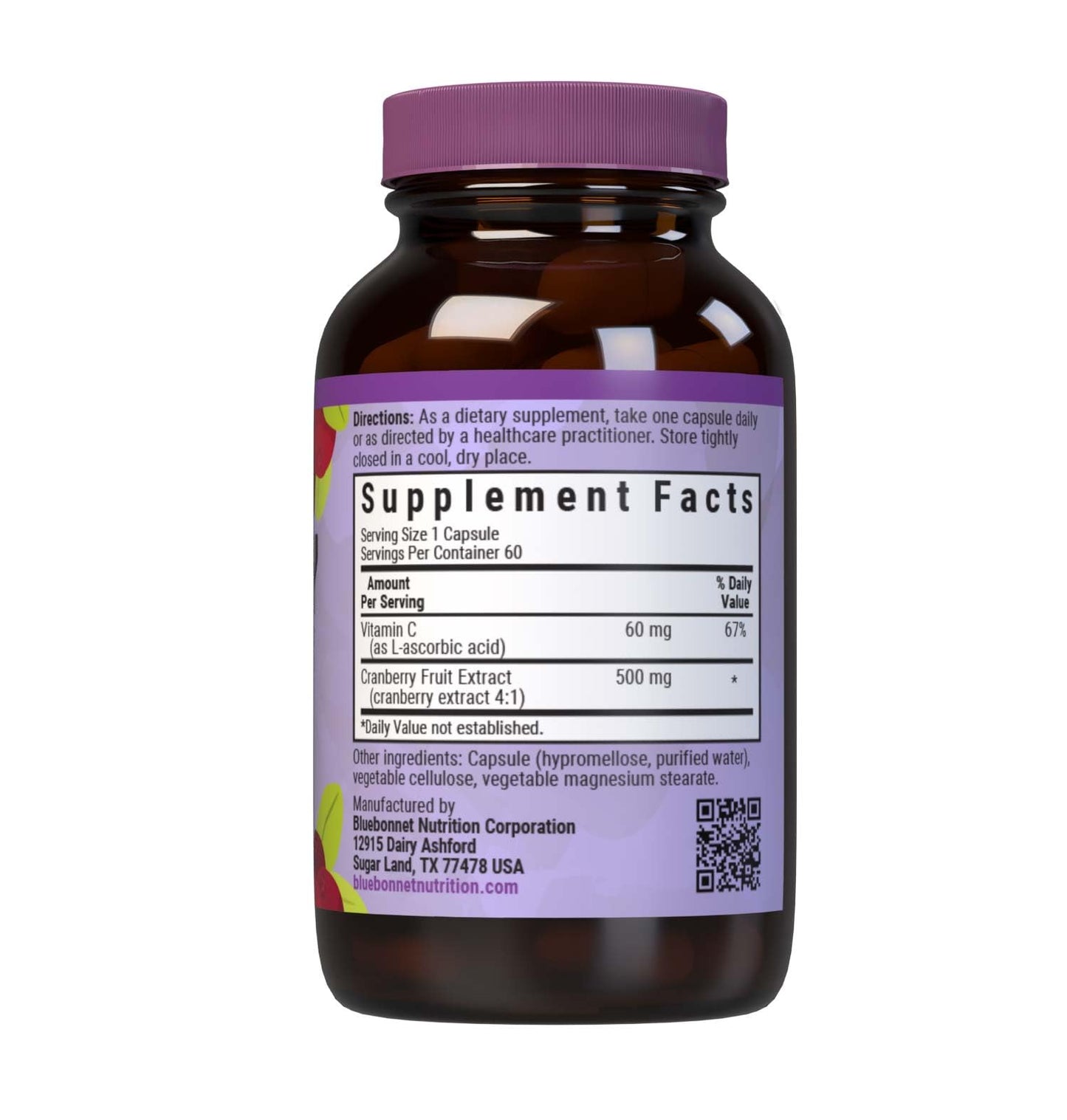 Pre-Order | Arrives in 5–10 Days – Bluebonnet Nutrition Cranberry Fruit Extract, Urinary Tract Support*, Non-GMO, Kosher-Certified, Vegan, Gluten-Free, Soy-Free, Dairy-Free, 60 Vegetable Capsules, 60 Servings