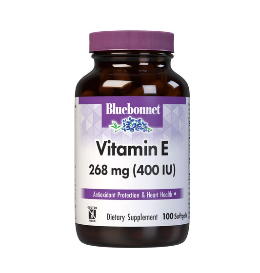 Pre-Order | Arrives in 5–10 Days – Bluebonnet Nutrition Vitamin E 400 IU (268 mg) Mixed Tocopherols Softgels, Free Radical Portection & Cardiovascular Support, Gluten-Free, Dairy-Free, Softgels, Servings, 100 Count