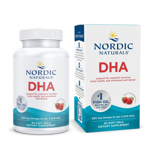 Pre-Order | Arrives in 5–10 Days – Nordic Naturals DHA, Strawberry - 90 Soft Gels - 830 mg Omega-3 - High-Intensity DHA Formula for Brain & Nervous System Support - Non-GMO - 45 Servings