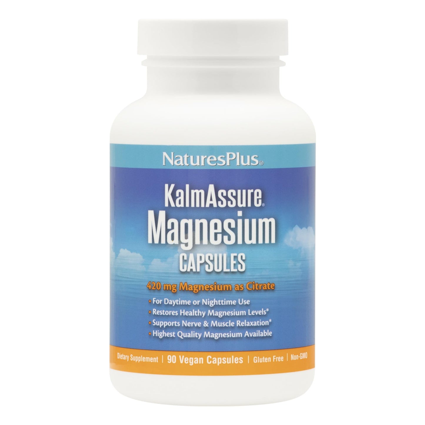 Pre-Order | Arrives in 5–10 Days – NaturesPlus Kalmassure Magnesium - 400 mg, 90 Vegan Capsules - Natural Stress Relief Supplement, Supports Nerve and Muscle Relaxation - Vegetarian, Gluten-Free - 30 Servings