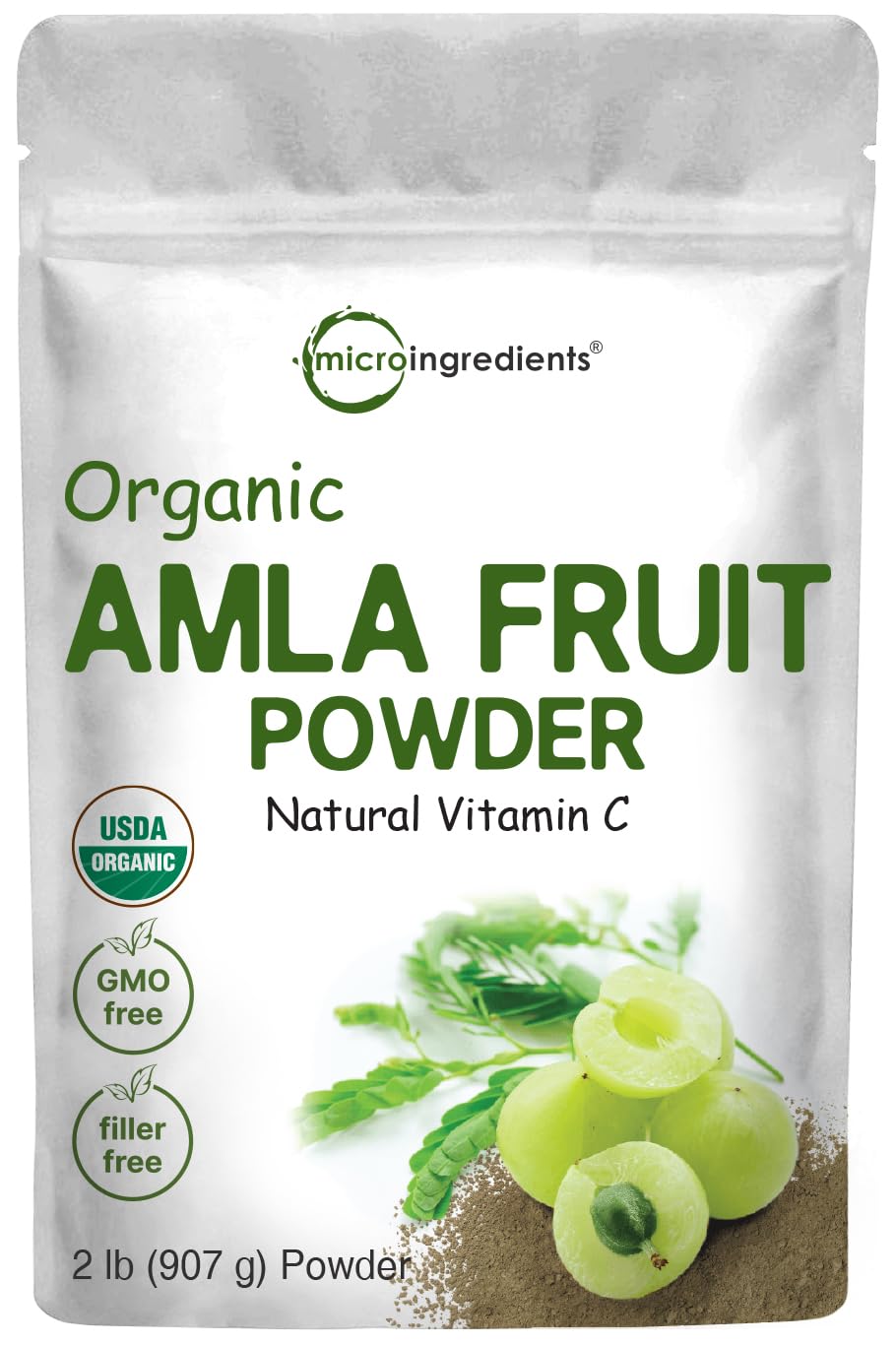 Pre-Order | Arrives in 5–10 Days – Micro Ingredients Organic Amla Powder (Amalaki) | 32oz, India Origin Gooseberry Powder | Rich in Vitamin C, Antioxidants, Supports Immune, Digestive & Skin Health, Non-GMO, Vegan & Keto Friendly