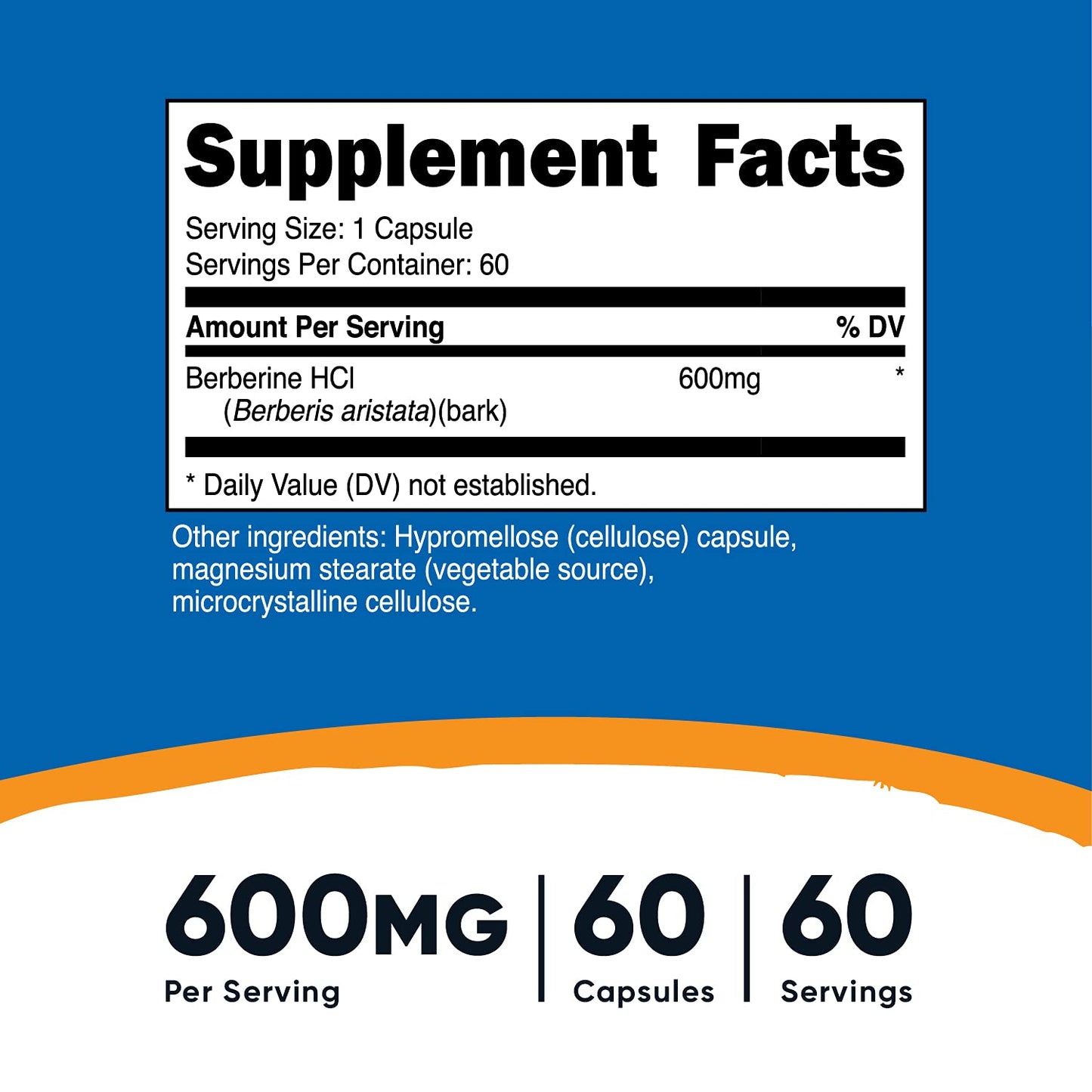 Pre-Order | Arrives in 5–10 Days – Nutricost Berberine HCl 600mg, 60 Capsules (2 Bottles) - Gluten Free, Veggie Caps, Non-GMO
