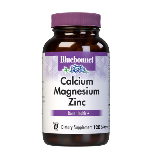 Pre-Order | Arrives in 5–10 Days – Bluebonnet Nutrition Calcium Magnesium Zinc Plus Vitamin D3, 1000 mg of Calcium, 500 mg of Magnesium and 15 mg of Zinc, 400IU Vitamin D3, For Strong Healthy Bones*, Gluten-Free, Dairy-Fee, 120 softgel