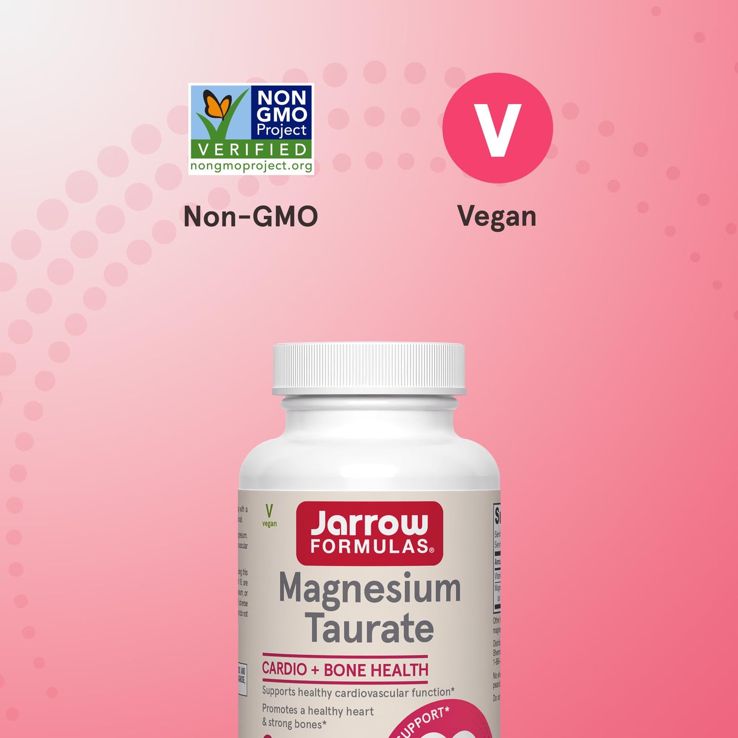 Pre-Order | Arrives in 5–10 Days – Jarrow Formulas Magnesium Taurate, Dietary Supplement, Supports Cardio and Bone Health, 300 mg per Servings, 90 Veggie Capsules, Up to a 30 Day Supply