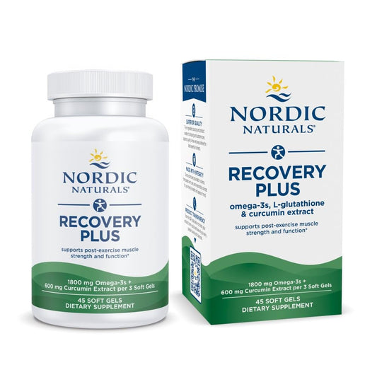 Pre-Order | Arrives in 5–10 Days – Nordic Naturals Recovery Plus, Unflavored - 45 Soft Gels - 1800 mg Omega-3 Fish Oil - 600 mg Longvida Optimized Curcumin - Cellular Health & Recovery - Post-Exercise Muscle Support - 15 Servings