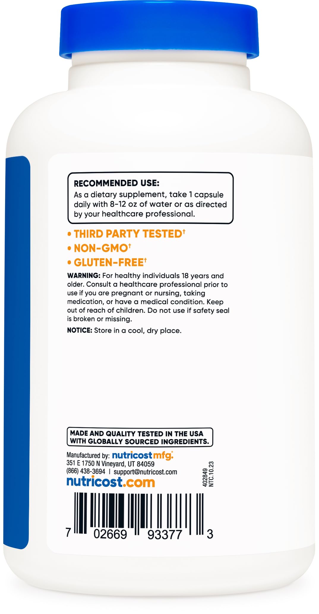 Pre-Order | Arrives in 5–10 Days – Nutricost Niacinamide (Vitamin B3) 500mg, 240 Capsules (2 Bottles)