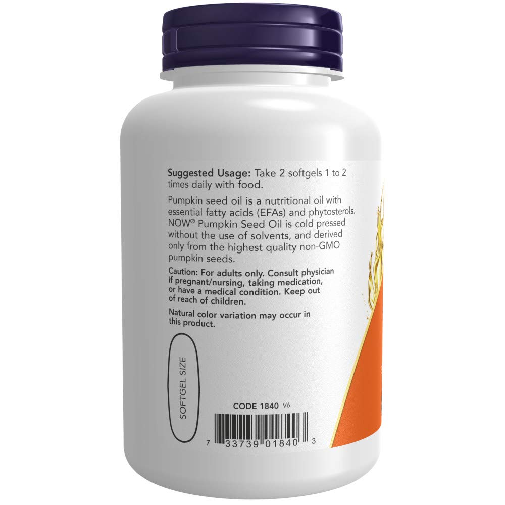 Pre-Order | Arrives in 5–10 Days – Now Pumpkin Seed Oil 1000 mg 100 softgels