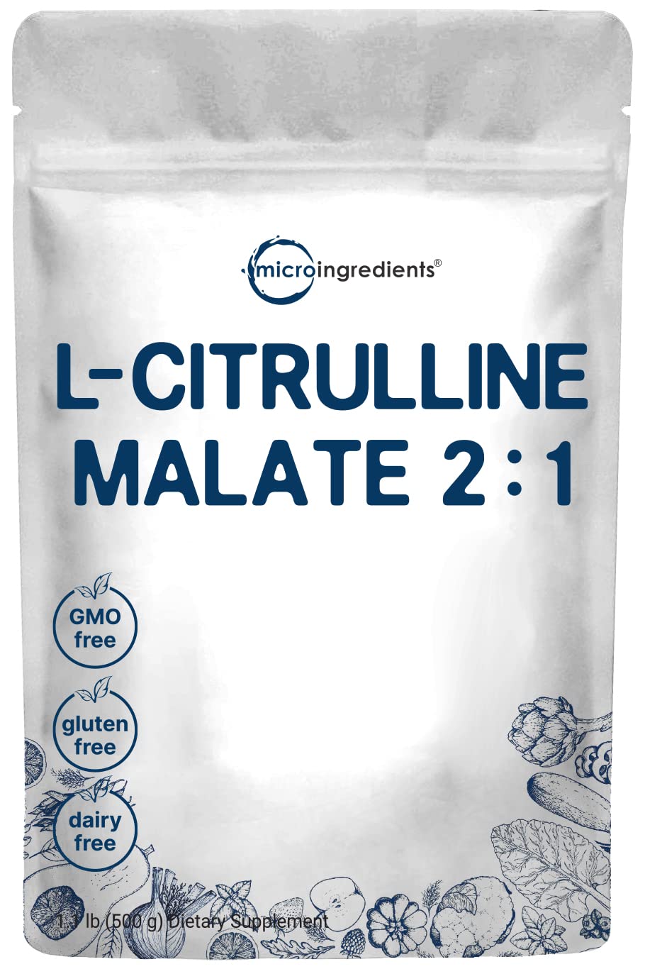 Pre-Order | Arrives in 5–10 Days – Pure L Citrulline Malate 2:1 Powder, 500 Grams, Filler Free, Vegan Citrulline Supplement and Citrulline Nitrate, Supports Muscle Performance, Endurance and Strength, Unflavored, Dissolve Easily