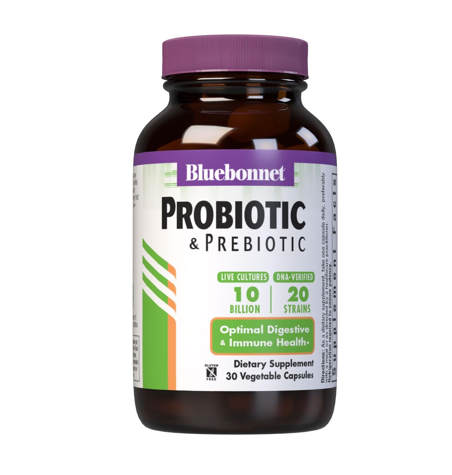 Pre-Order | Arrives in 5–10 Days – Bluebonnet Nutrition Probiotic & Prebiotic, 10 Billion CFU, Supports Immune Health*, Aids in Digestive Health*, Gluten-Free, Non-GMO, 30 Vegetable Capsules, 30 Servings