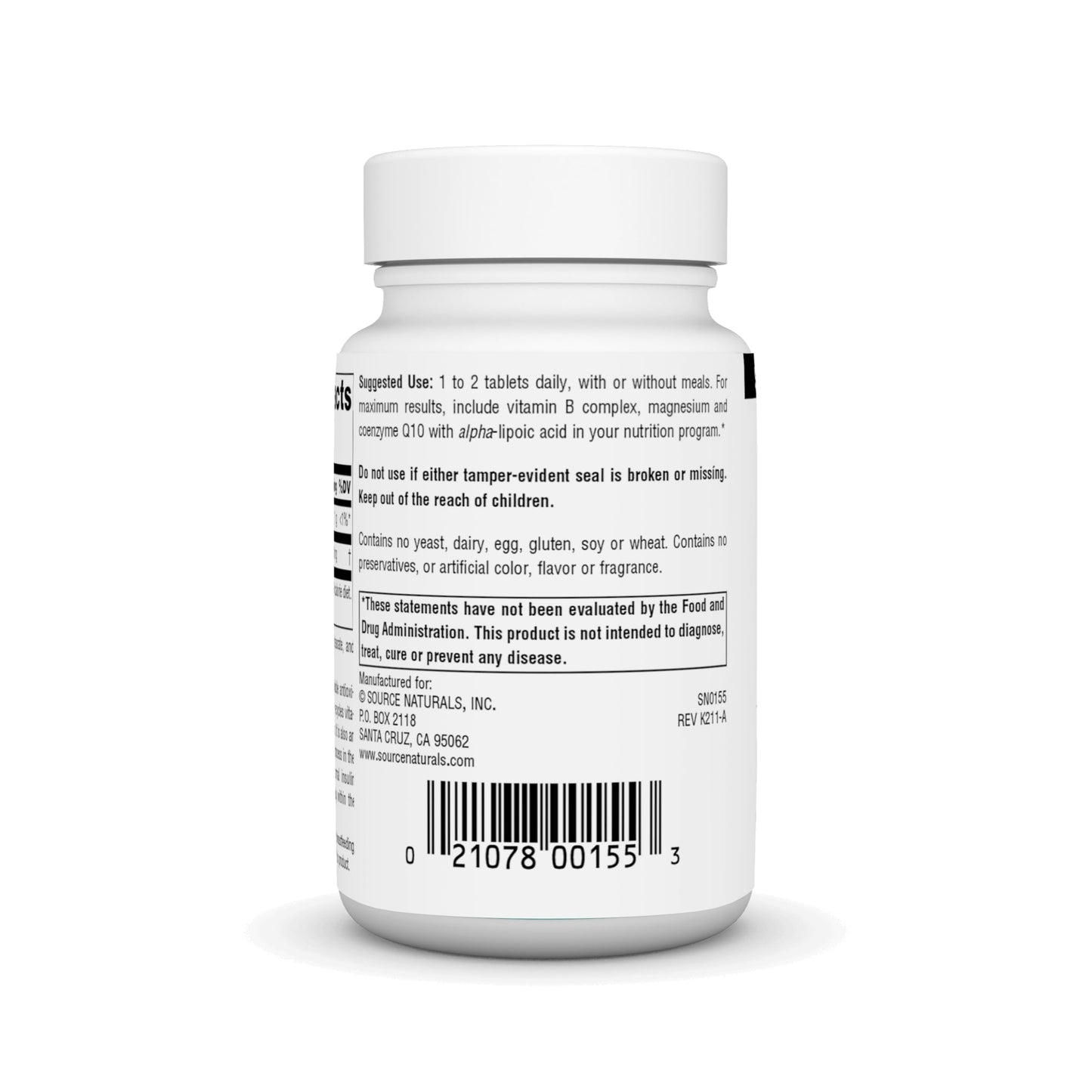 Pre-Order | Arrives in 5–10 Days – Source Naturals Alpha Lipoic Acid Supports Healthy Sugar Metabolism, Liver Function & Energy Generation* - 100 mg - 120 Tablets
