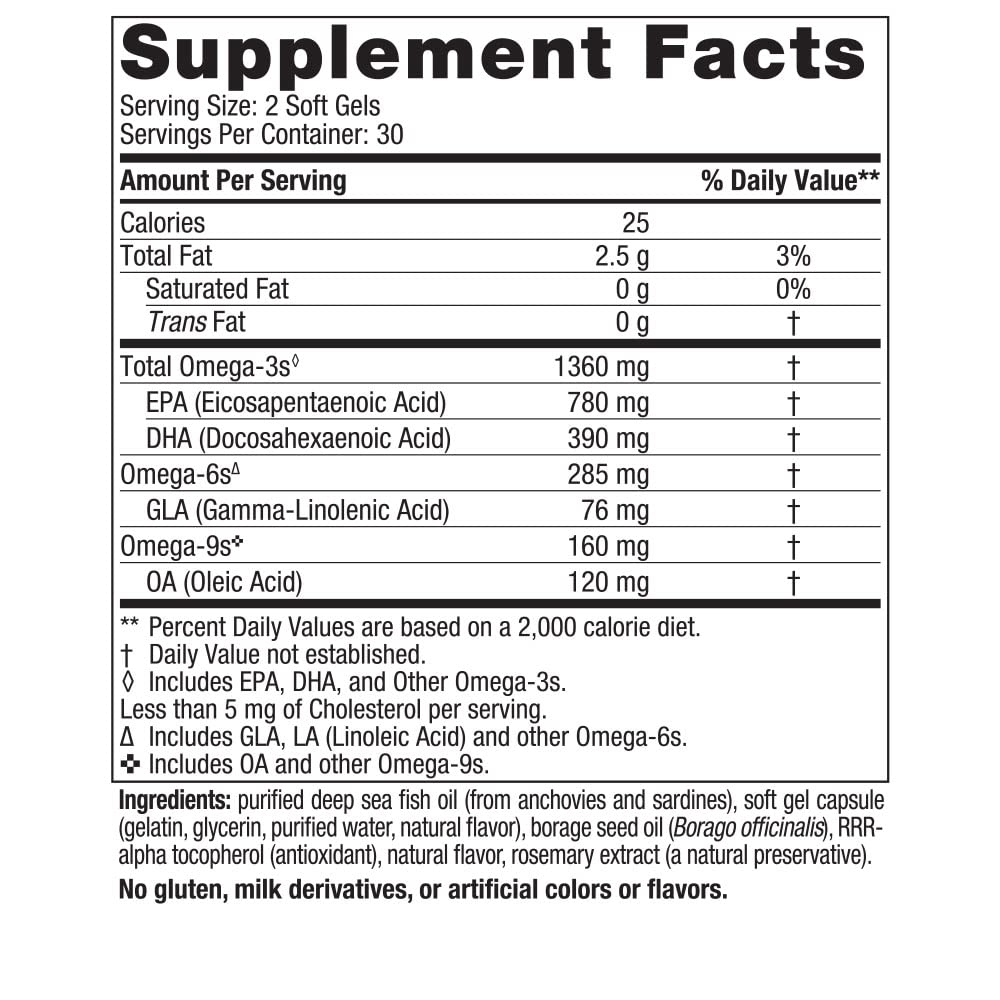 Pre-Order | Arrives in 5–10 Days – Nordic Naturals Complete Omega Xtra, Lemon - 60 Soft Gels - 1360 mg Omega-3 + 76 mg GLA - Healthy Skin - Cognition - Non-GMO - 30 Servings
