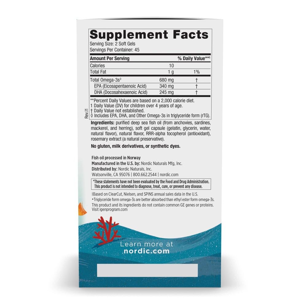 Pre-Order | Arrives in 5–10 Days – Nordic Naturals Ultimate Omega Jr., Strawberry - 90 Mini Soft Gels - 680 Total Omega-3s with EPA & DHA - Brain Health, Mood, Learning - Non-GMO - 45 Servings