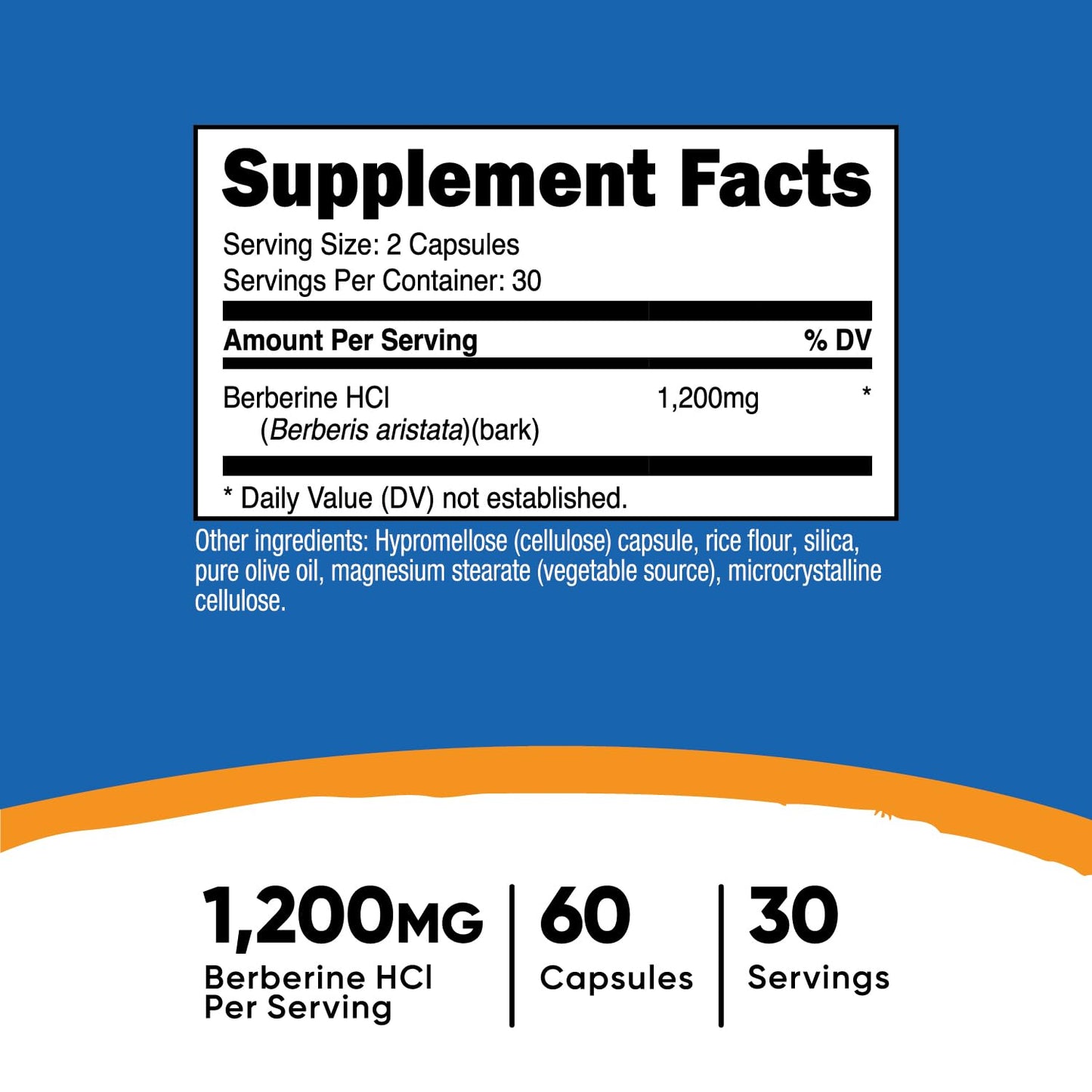 Pre-Order | Arrives in 5–10 Days – Nutricost Berberine HCl 1200mg , 60 Vegetarian Capsules - Gluten Free & Non-GMO